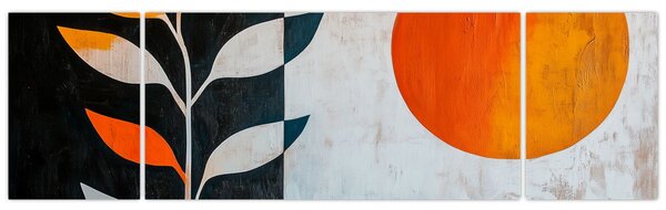 Obraz - Abstrakcja rośliny i słońca (170x50 cm)