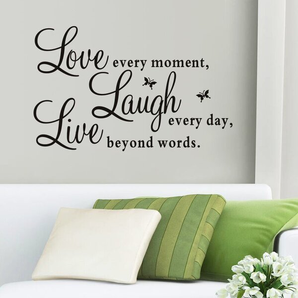 PIPPER | Naklejka na ścianę "Życie, śmiech, miłość" 50x70 cm