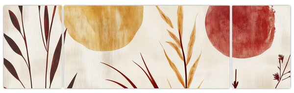Obraz - Rośliny i okręgi (170x50 cm)