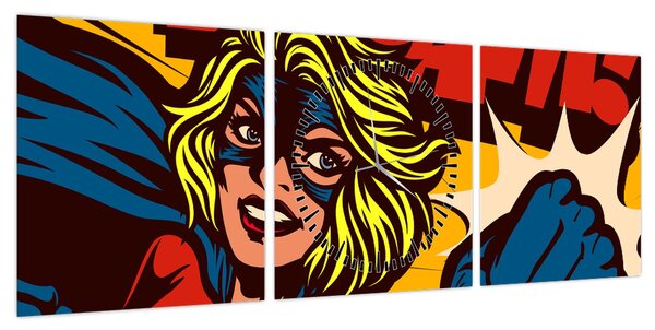 Obraz - Komiks (z zegarem) (90x30 cm)