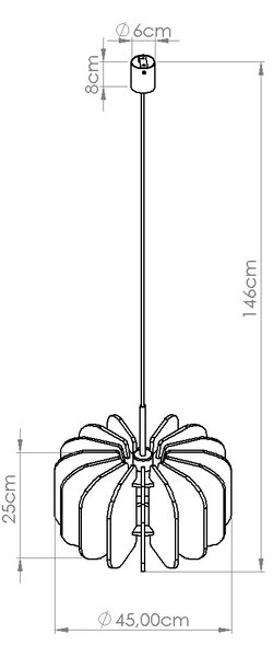 Żółta wisząca lampa z filcu E5-G60