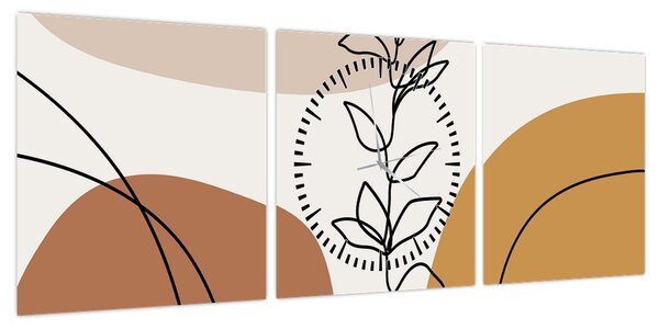 Obraz - Kształty Boho (z zegarem) (90x30 cm)