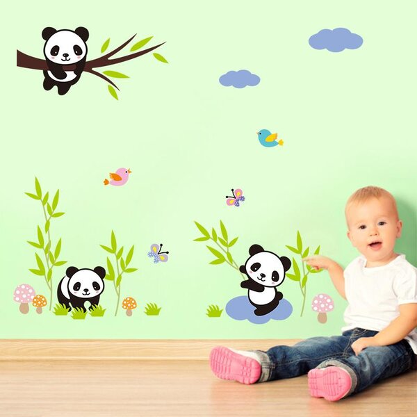 PIPPER | Naklejka na ścianę "Pandy" 80x107 cm
