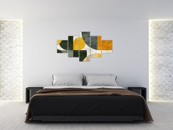 Obraz - Abstrakcja w oliwkowym kolorze (125x70 cm)
