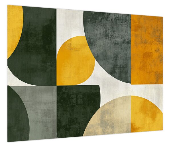 Obraz - Abstrakcja w oliwkowym kolorze (70x50 cm)