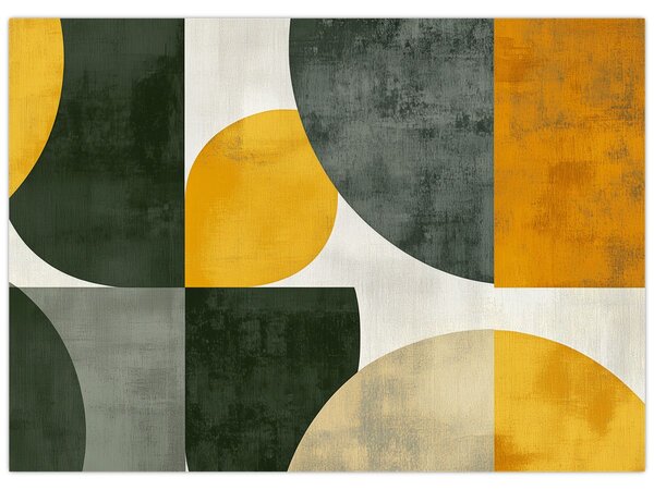Obraz - Abstrakcja w oliwkowym kolorze (70x50 cm)