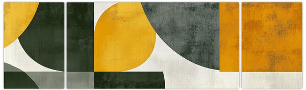 Obraz - Abstrakcja w oliwkowym kolorze (170x50 cm)