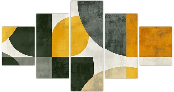 Obraz - Abstrakcja w oliwkowym kolorze (125x70 cm)