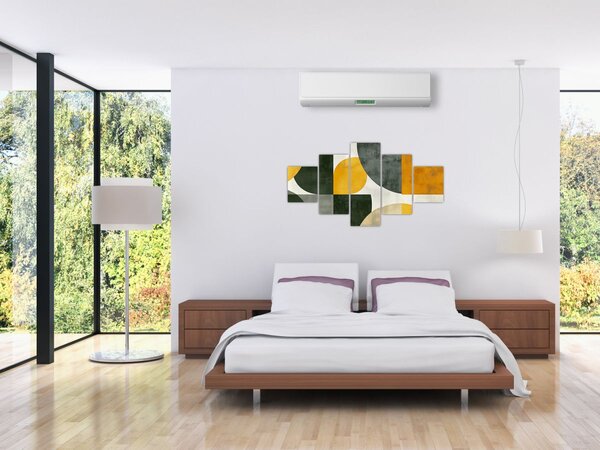 Obraz - Abstrakcja w oliwkowym kolorze (125x70 cm)