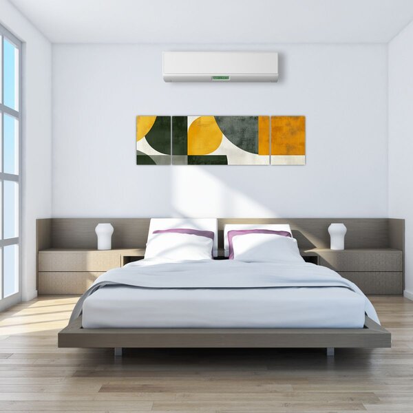 Obraz - Abstrakcja w oliwkowym kolorze (170x50 cm)