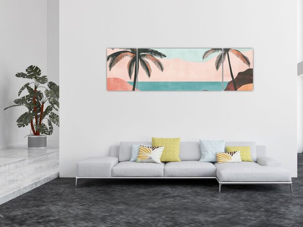 Obraz - Palmy nad morzem (170x50 cm)