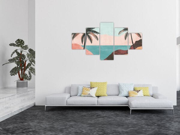Obraz - Palmy nad morzem (125x70 cm)