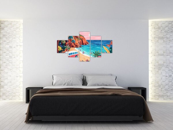 Obraz - Karawan nad oceanem (125x70 cm)
