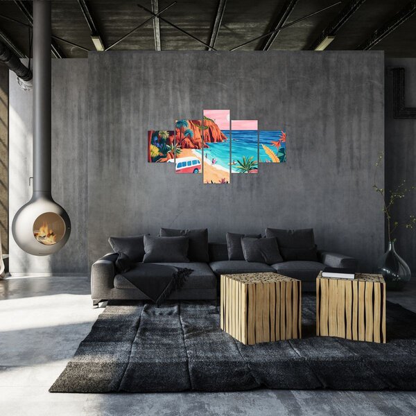 Obraz - Karawan nad oceanem (125x70 cm)