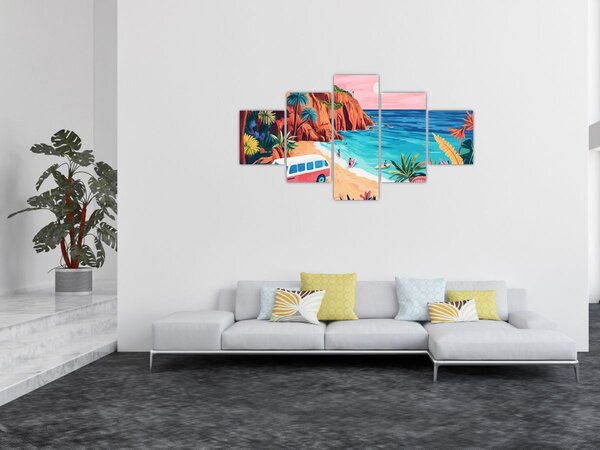 Obraz - Karawan nad oceanem (125x70 cm)