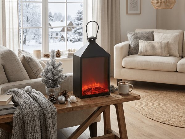 LED dekoracja latarnia COZY WARM 55x30 cm, czarna