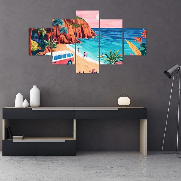 Obraz - Karawan nad oceanem (125x70 cm)