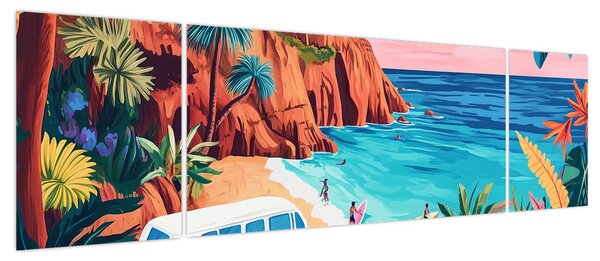 Obraz - Karawan nad oceanem (170x50 cm)