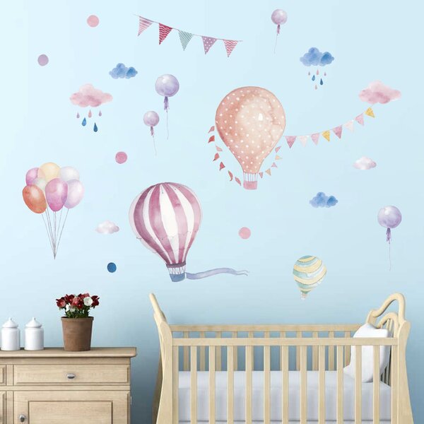 PIPPER | Naklejka na ścianę "Latające balony 2" 88x62 cm