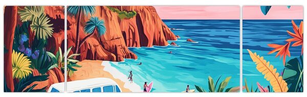 Obraz - Karawan nad oceanem (170x50 cm)