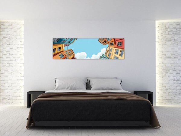 Obraz - Między domami (170x50 cm)