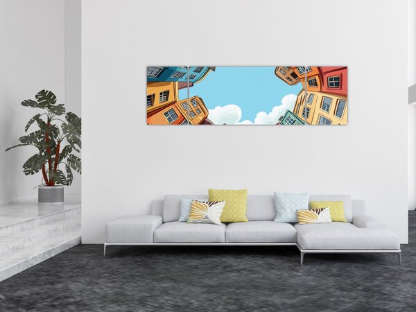 Obraz - Między domami (170x50 cm)