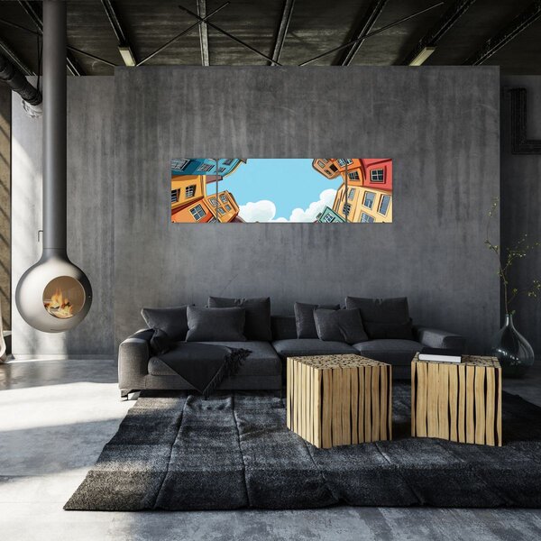 Obraz - Między domami (170x50 cm)