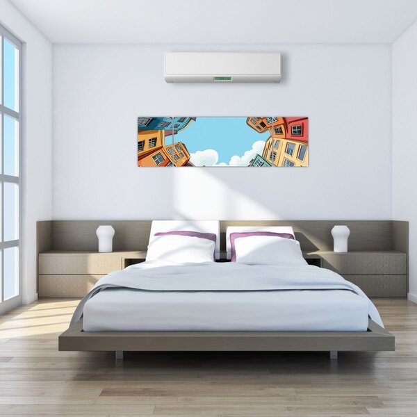 Obraz - Między domami (170x50 cm)