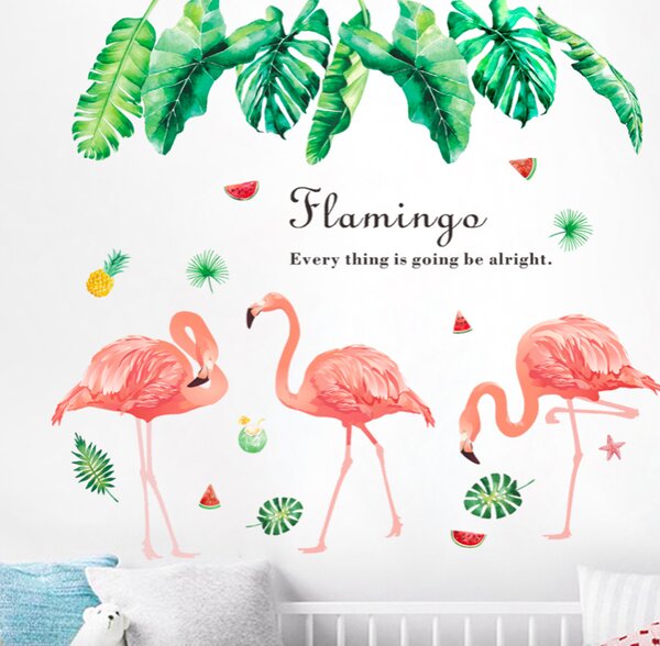 PIPPER | Naklejka na ścianę "Flamingi 2" 68x73cm