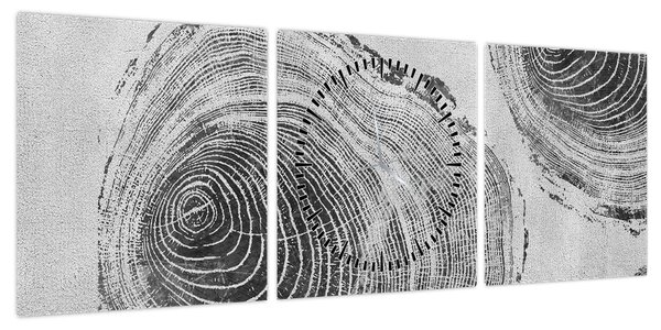 Obraz - Motyw drzewa (z zegarem) (90x30 cm)