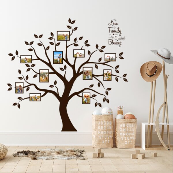 PIPPER | Naklejka na ścianę - "Drzewo ze zdjęciami 3 - brązowe" 185x215cm