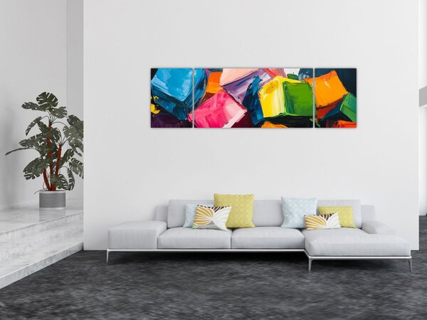 Obraz - Kolorowe kostki (170x50 cm)