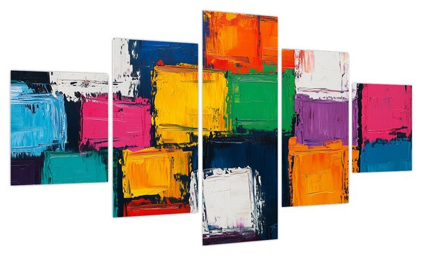 Obraz - Obraz z kolorowymi kwadratami (125x70 cm)