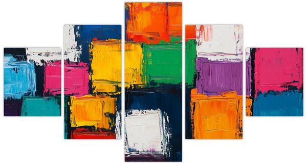 Obraz - Obraz z kolorowymi kwadratami (125x70 cm)
