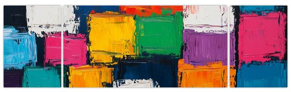 Obraz - Obraz z kolorowymi kwadratami (170x50 cm)