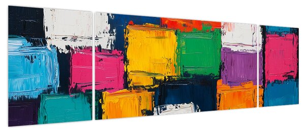 Obraz - Obraz z kolorowymi kwadratami (170x50 cm)