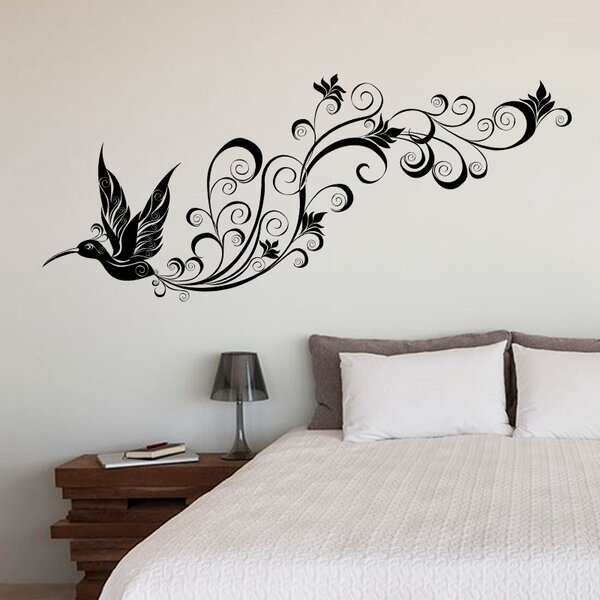PIPPER | Naklejka na ścianę "Koliber z ornamentem" 45x140cm