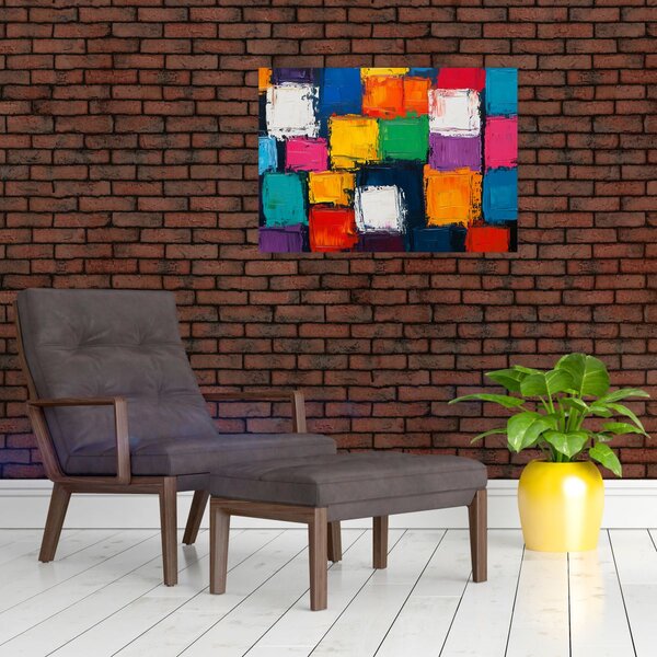 Obraz - Obraz z kolorowymi kwadratami (70x50 cm)