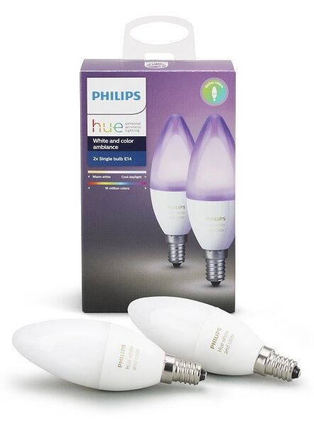 Philips - Hue White/Color Amb. 2 pak E14 Hue