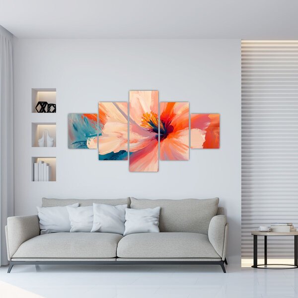 Obraz - Malowany kwiat (125x70 cm)