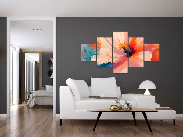 Obraz - Malowany kwiat (125x70 cm)
