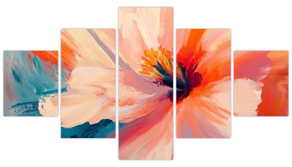 Obraz - Malowany kwiat (125x70 cm)