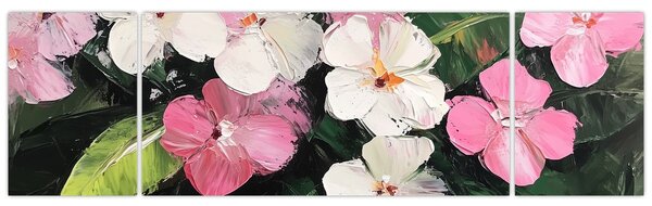 Obraz - Różowe i białe kwiaty (170x50 cm)