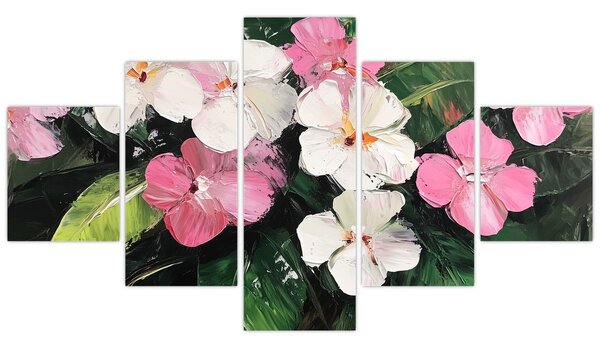Obraz - Różowe i białe kwiaty (125x70 cm)
