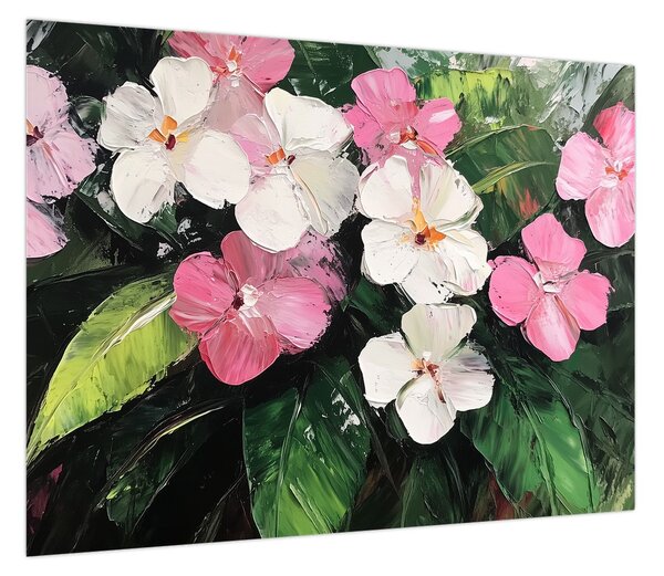 Obraz - Różowe i białe kwiaty (70x50 cm)