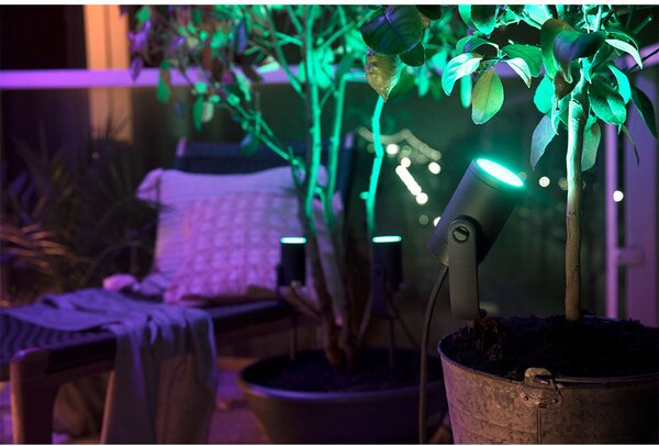 Philips Hue - Lily Spike Extension t/Spot Ogrodowa 1x8W White/Color Amb. Antracit Philips Hu