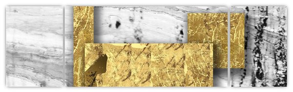 Obraz - Złote kwadraty N⁰1 (170x50 cm)