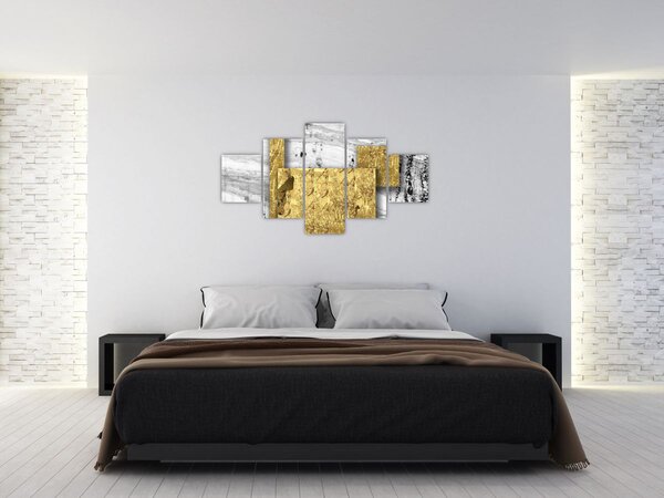 Obraz - Złote kwadraty N⁰1 (125x70 cm)