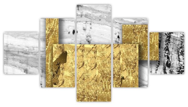 Obraz - Złote kwadraty N⁰1 (125x70 cm)
