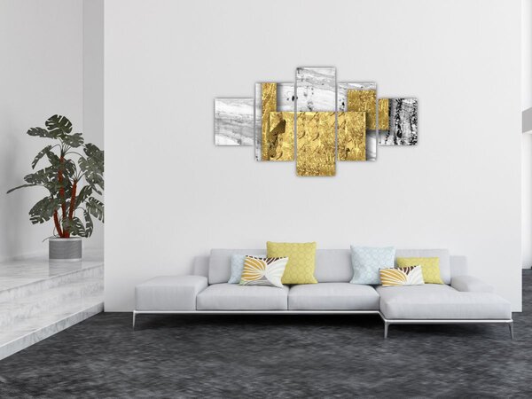 Obraz - Złote kwadraty N⁰1 (125x70 cm)